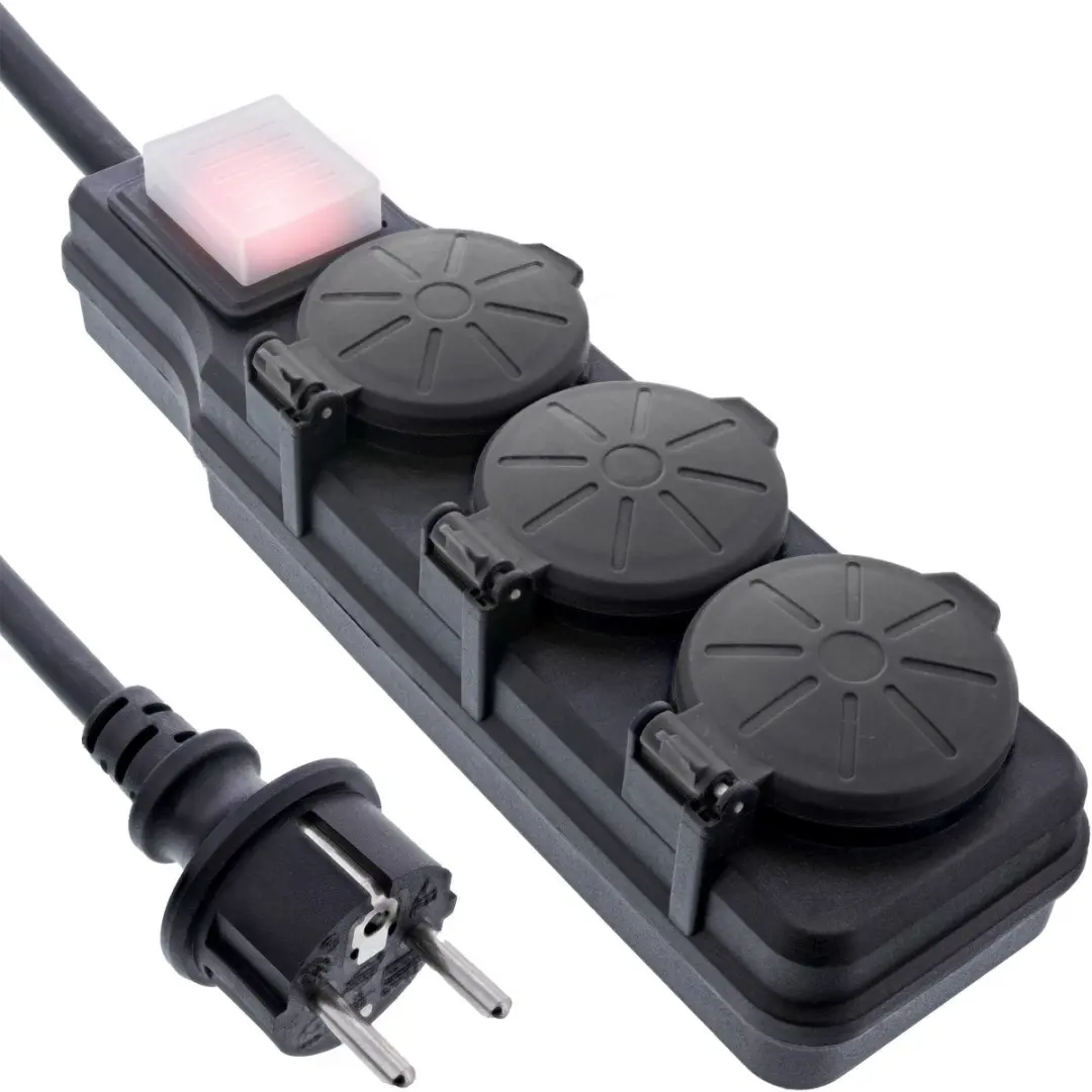 InLine IP44 Outdoor Stekkerdoos 3 Contacten