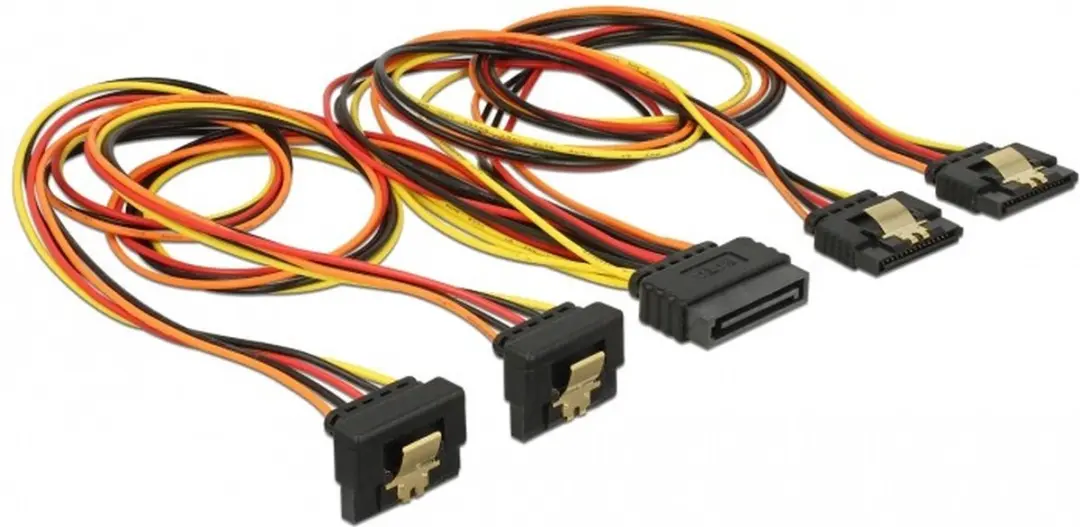 Delock SATA 15-pins Powerkabel 50cm - Geel/Oranje/Rood/Zwart