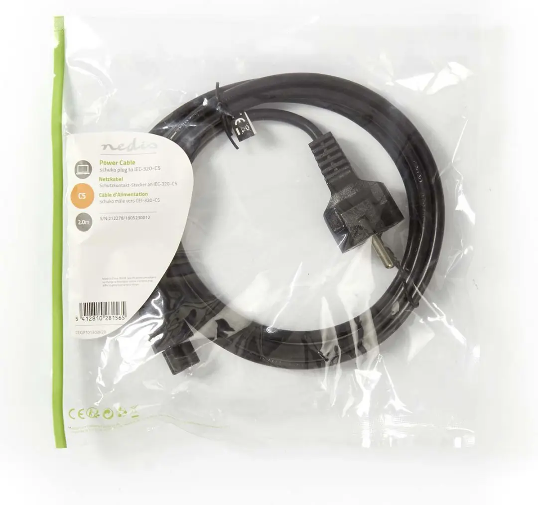 Nedis Stroomkabel CEGP10130BK20 Type F - 2m - Zwart