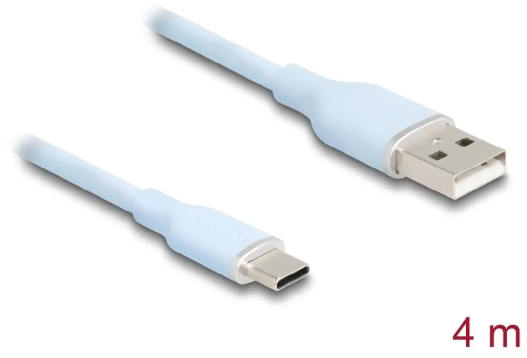 Delock USB 2.0 Kabel Type-A naar Type-C 4m - Blauw
