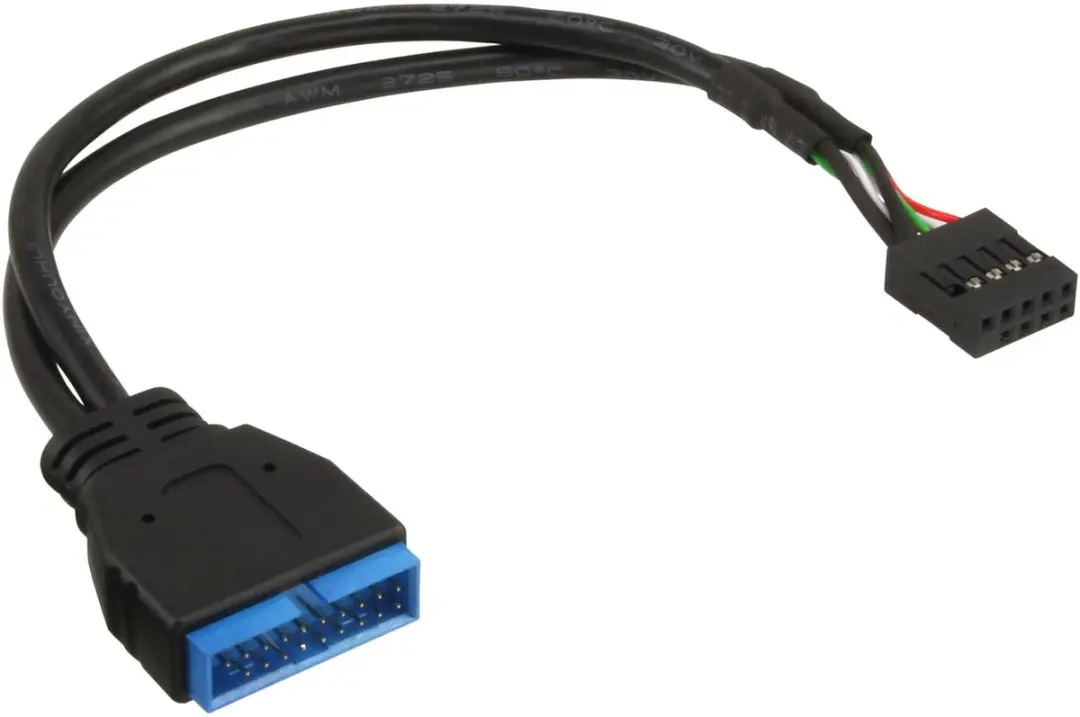 InLine USB 2.0 naar USB 3.0 Adapterkabel 10-pins naar 19-pins 0,15m