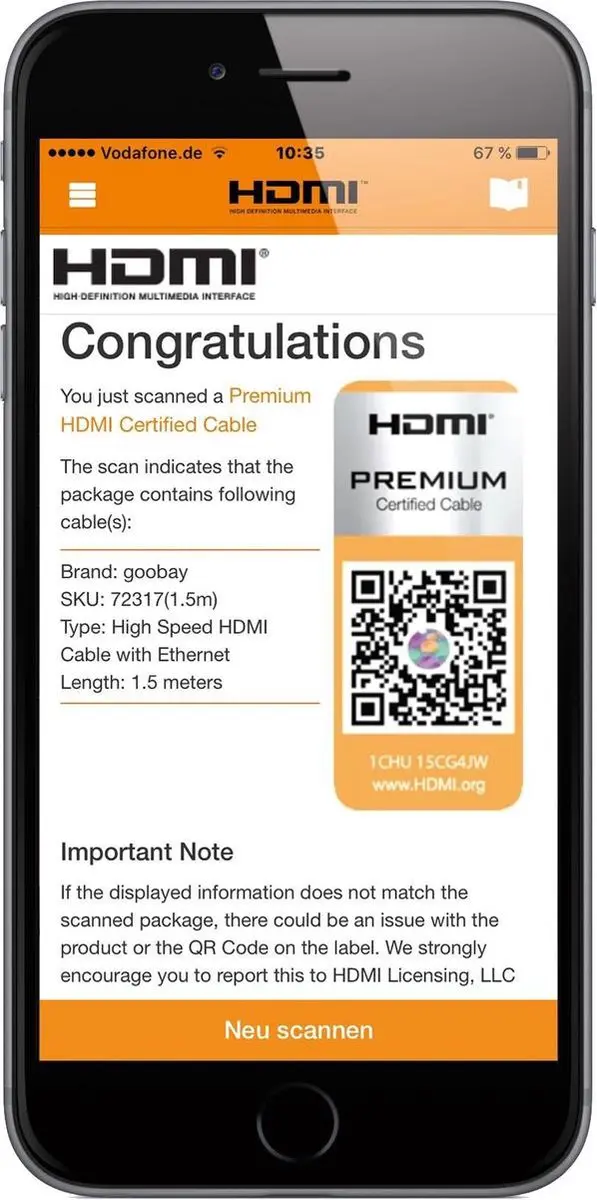 Goobay HDMI 2.0 Kabel 1,5m - 10 Stuks - Zwart