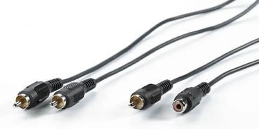 Value RCA Verlengkabel Duplex M/F 10m - Zwart