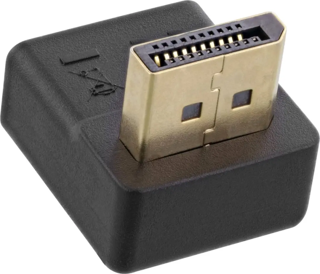 InLine DisplayPort Adapter 1.2 90° Omhoog - 4K 60Hz - Zwart