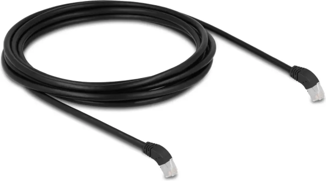 Delock RJ45 Cat.6A S/FTP Kabel 45° - 3m - Zwart