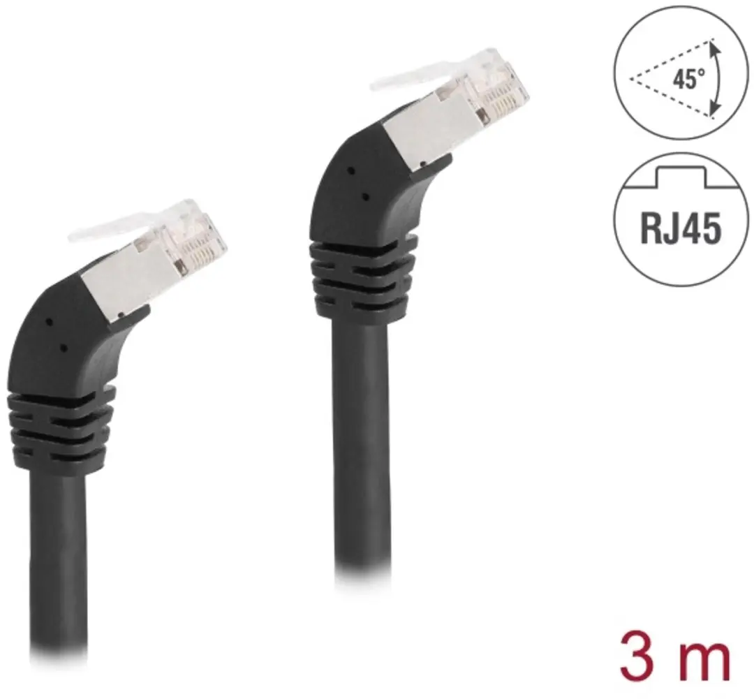 Delock RJ45 Cat.6A S/FTP Kabel 45°