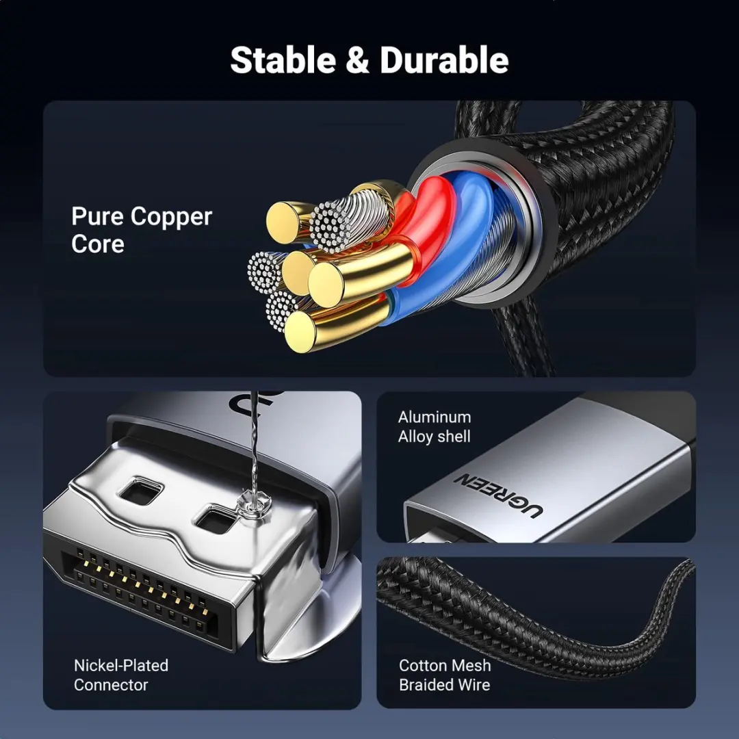 UGREEN DP naar HDMI 2.0 Kabel 4K@60Hz 1M - Zwart/Grijs