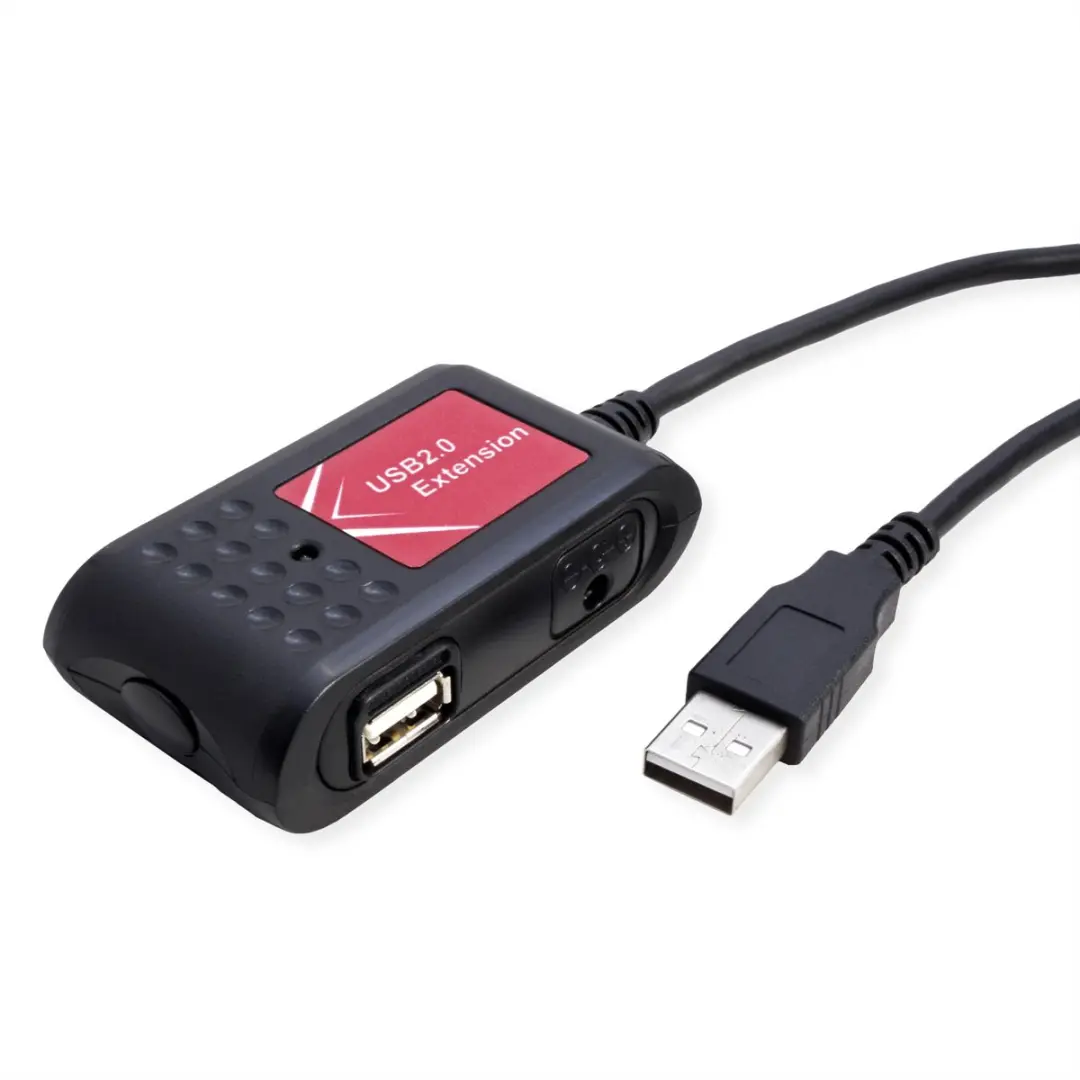 Value USB 2.0 Verlenging 2-voudig 5m - Zwart