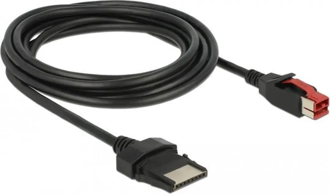 Delock PoweredUSB Kabel 24V 8-pin M 3m - Zwart