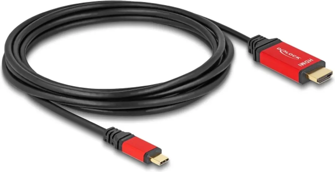 Delock USB-C naar HDMI Kabel 8K 60Hz HDR - 3m - Rood