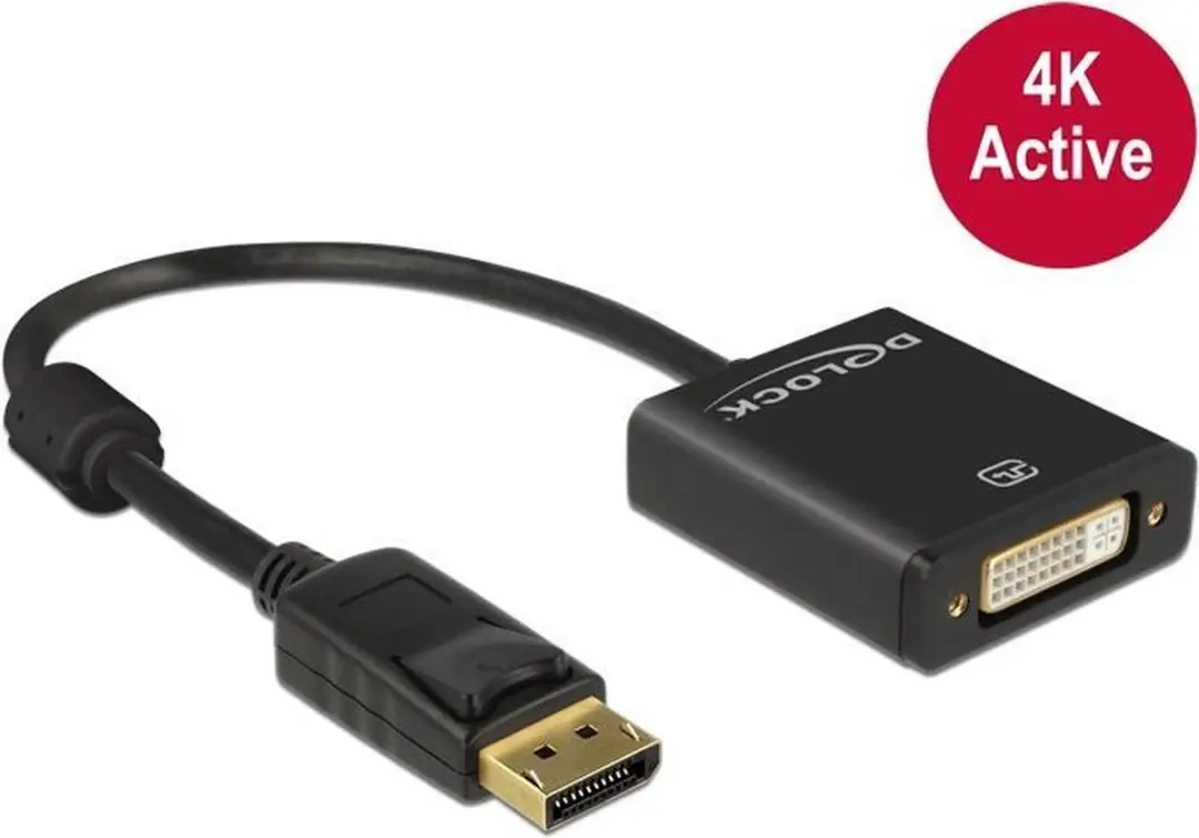 Delock DisplayPort naar DVI Actieve Adapter DP1.2 1920x1200 - 0,2m - Zwart - afbeelding 6 van 6
