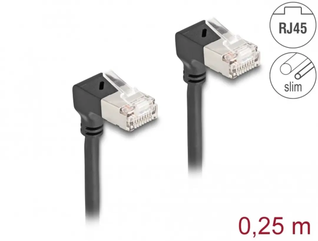 Delock RJ45 Cat.6A S/FTP Kabel 90°