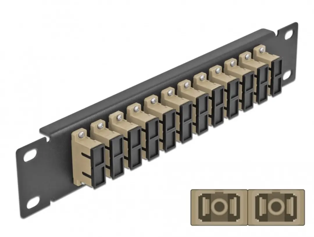 Delock 10" Fiber Optic Patch Panel 12 Port SC Duplex