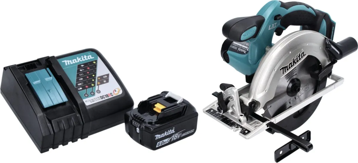 Makita DSS 611 RG1 Accu-handcirkelzaag 18V - 165mm - 6,0Ah - Zwart