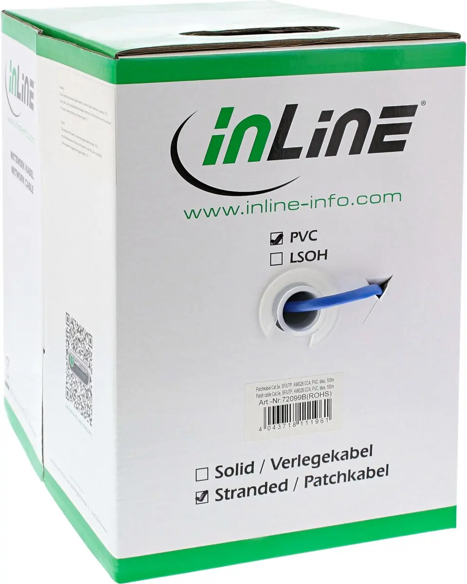 InLine Patchkabel Cat.5e SF/UTP 100m - Blauw