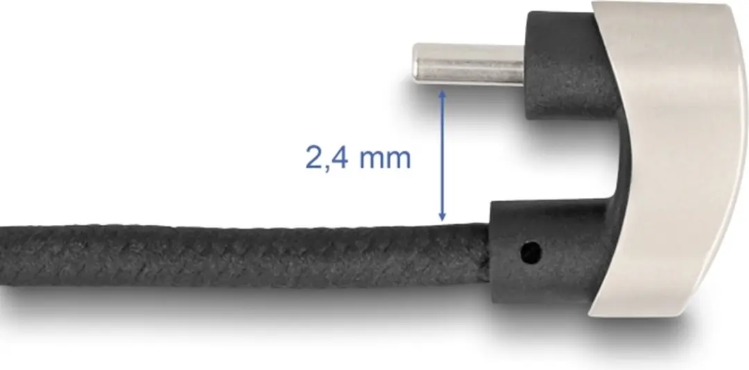 Delock USB-C Kabel Haaks 60W 1m - Zwart