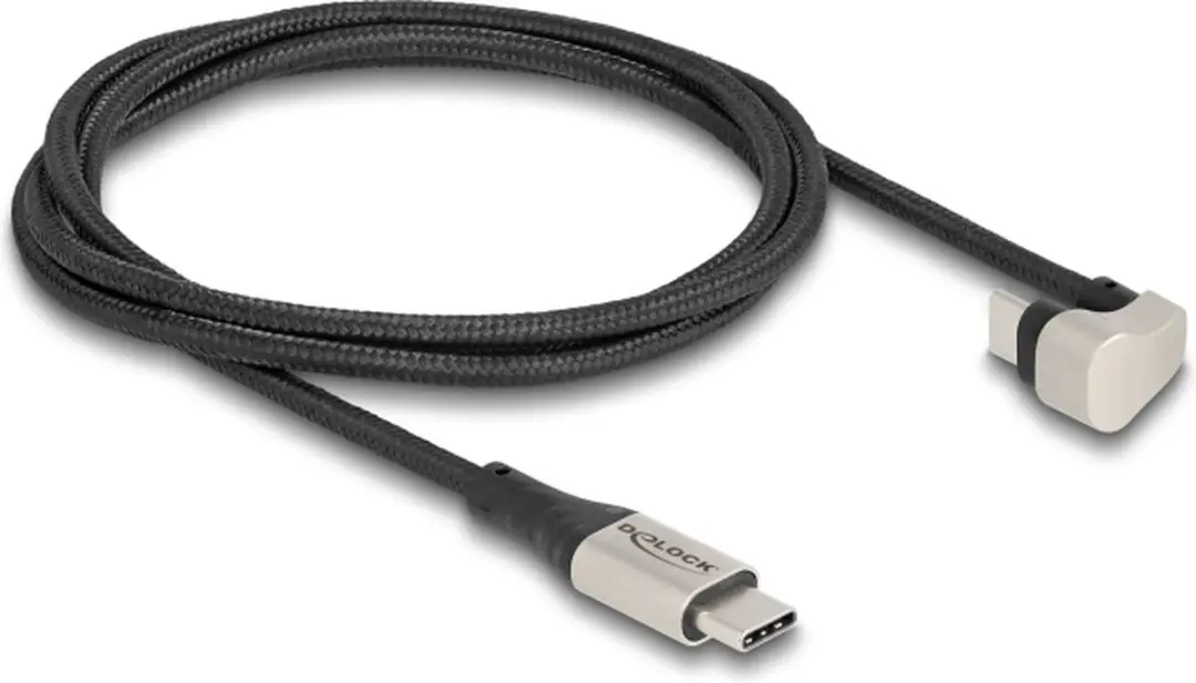 Delock USB-C Kabel Haaks 60W 1m - Zwart