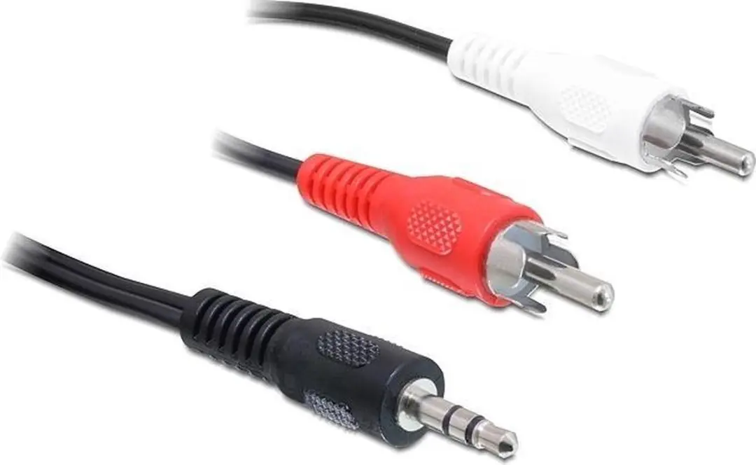 Delock 3.5mm naar 2x RCA Kabel - 3m - Zwart