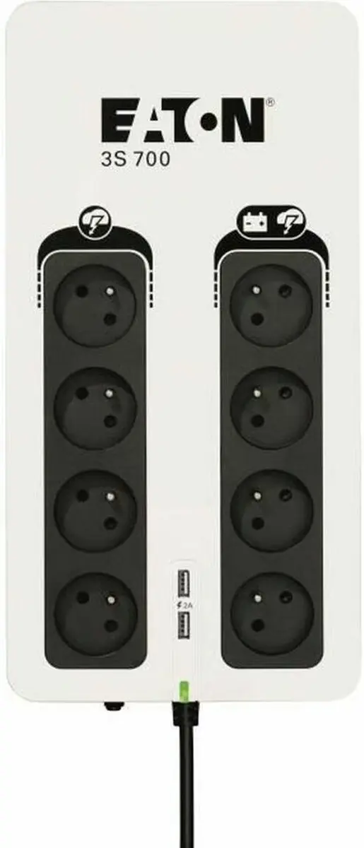 Eaton 3S700F UPS 420W - 8 Stopcontacten - Zwart/Wit