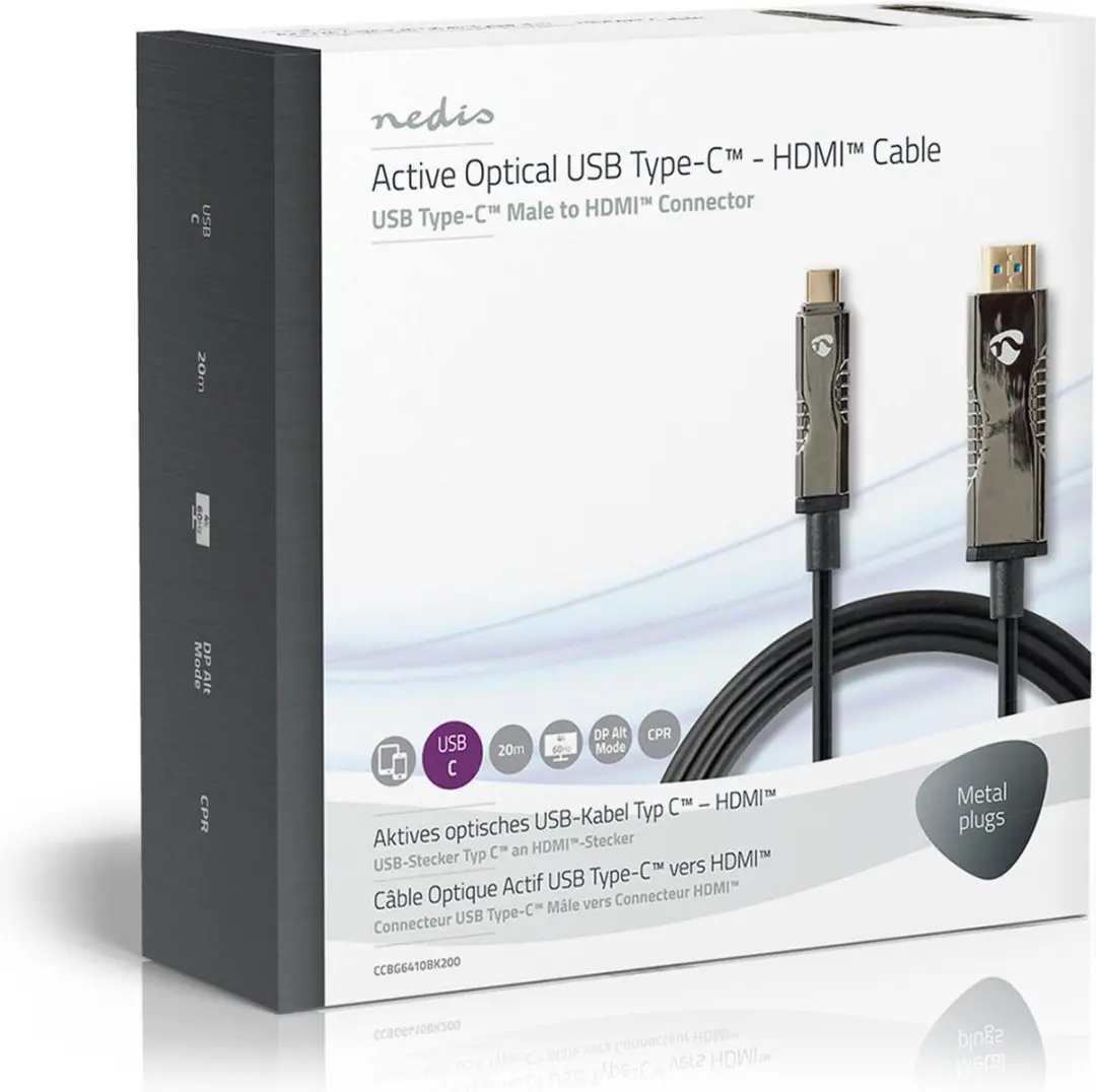 Nedis CCBG6410BK200 Actieve USB-C naar HDMI Kabel 18Gbps 20m - Zwart
