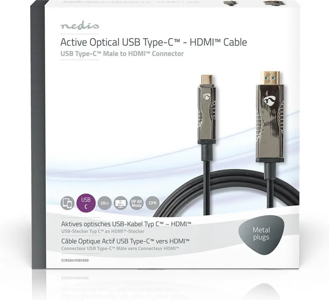 Nedis CCBG6410BK200 Actieve USB-C naar HDMI Kabel 18Gbps 20m - Zwart
