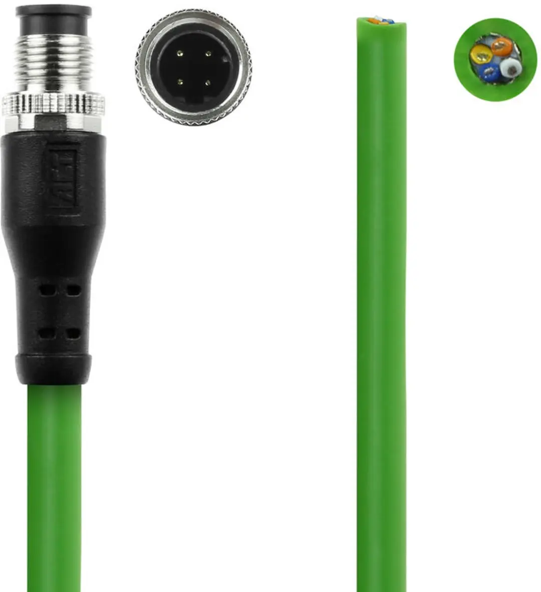 ACT Industrial Sensor Kabel M12D 4-polig SC4442 - 5m Zwart