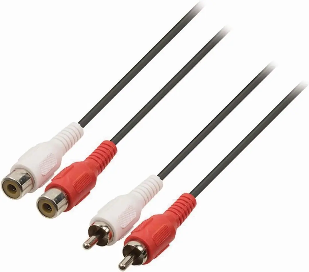 Nedis Stereo-Audiokabel CAGL24205BK100 - 2x RCA M/F - 10m - Zwart - afbeelding 6 van 6