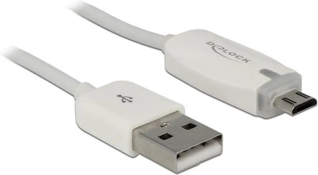 Delock USB 2.0 A Male naar Micro Male Kabel 1m - Zwart