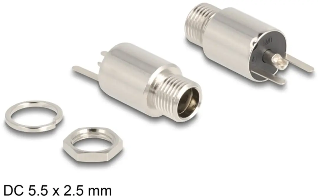 Delock DC 5.5x2.5mm Vrouwelijk Soldeerconnector