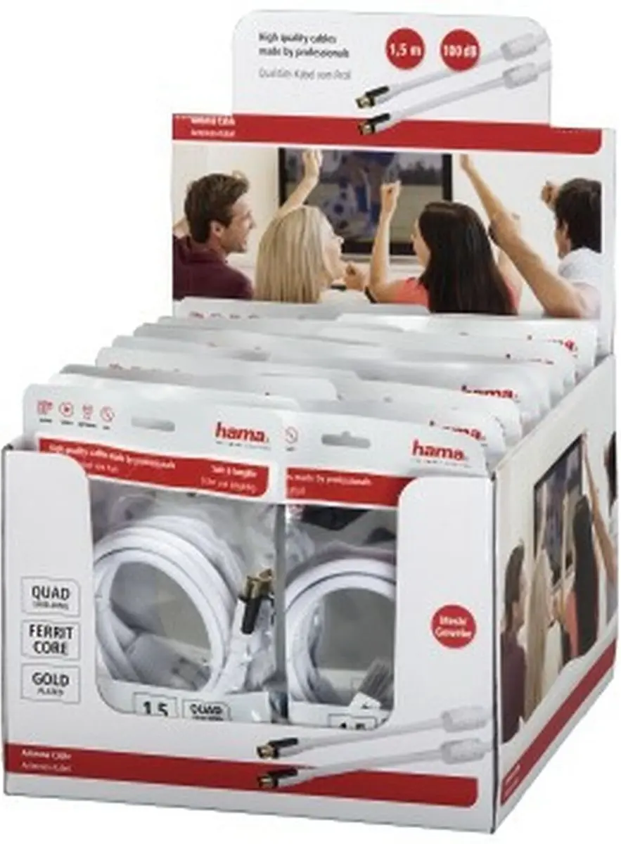 Hama Antennekabel 56578 1,5m - Wit