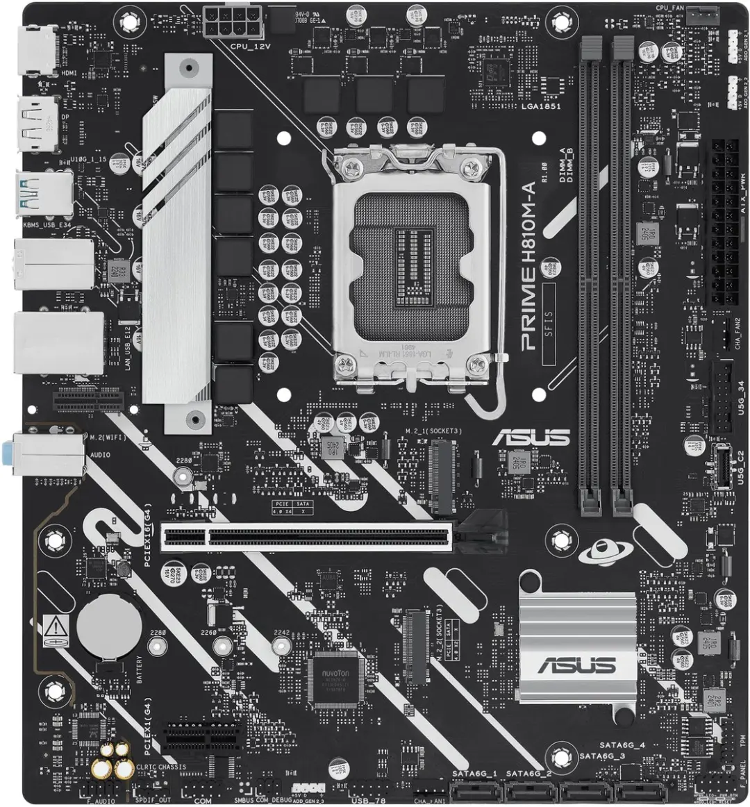 ASUS PRIME H810M-A-CSM Moederbord - Zwart - afbeelding 6 van 6