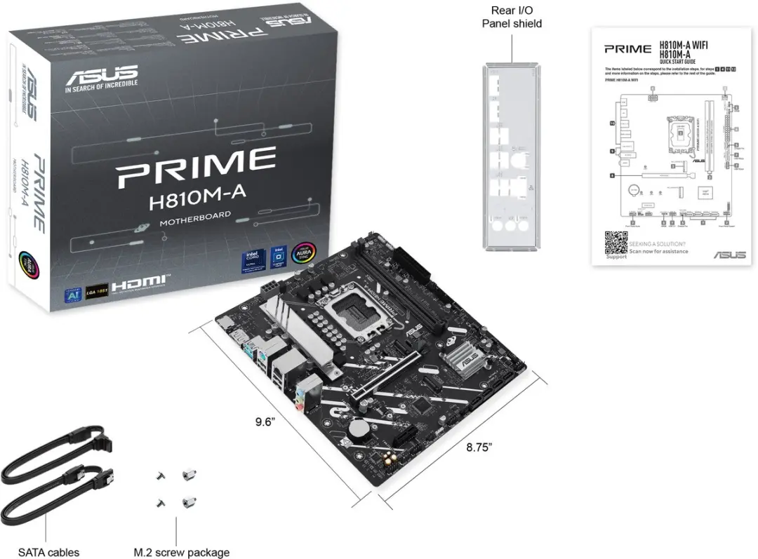 ASUS PRIME H810M-A-CSM Intel H810 LGA 1851 (Socket V1) micro ATX