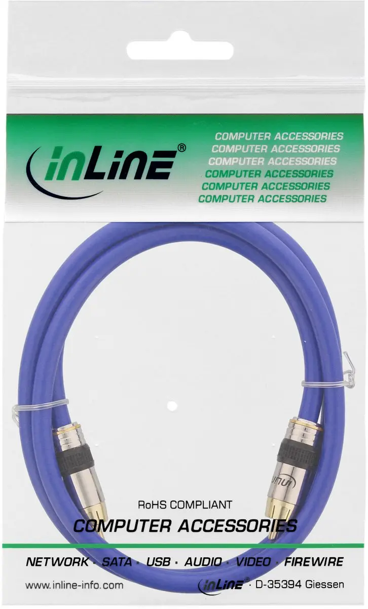 InLine Tulp Composiet Videokabel 1m - Blauw
