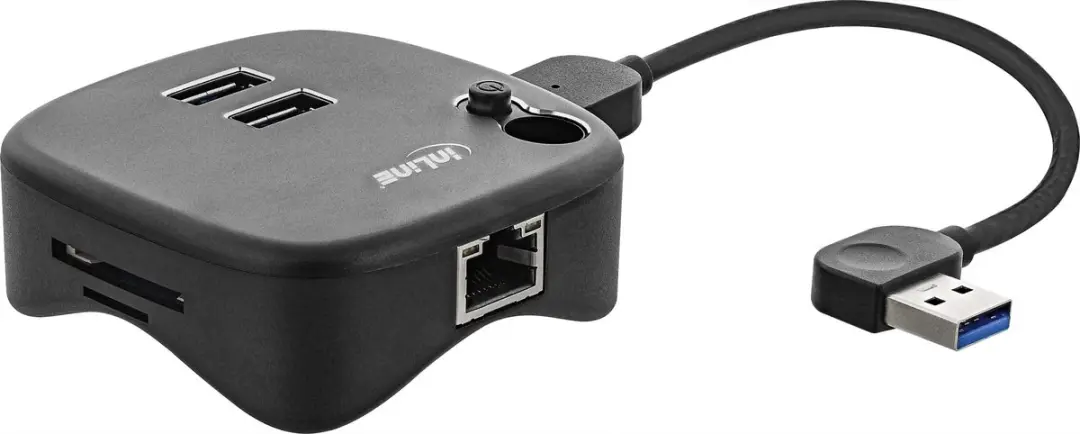 InLine USB-A naar RJ45 + 2x USB-A + SD Adapter 35392 - Zwart