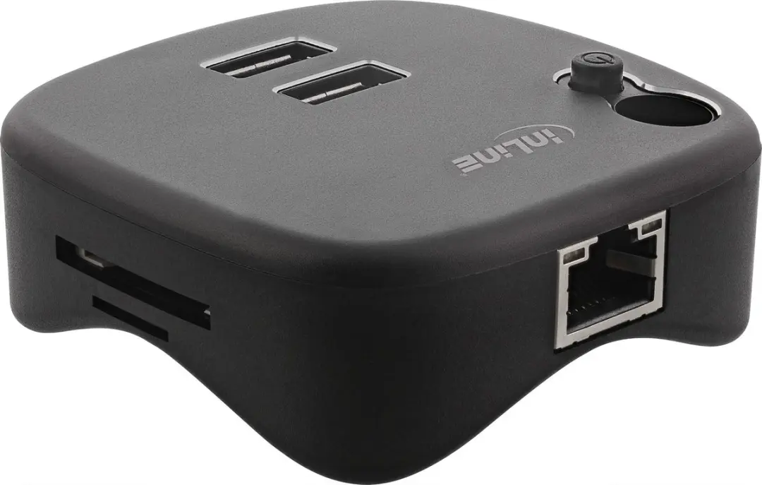 InLine USB-A naar RJ45 + 2x USB-A + SD Adapter 35392