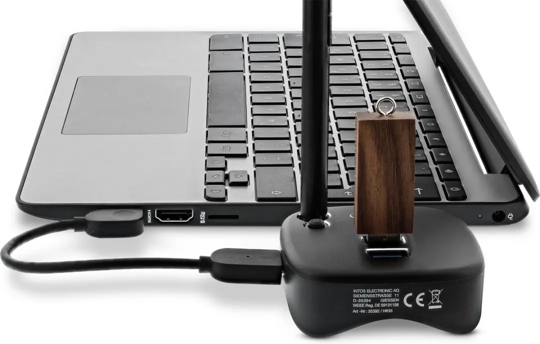 InLine USB-A naar RJ45 + 2x USB-A + SD Adapter 35392 - Zwart
