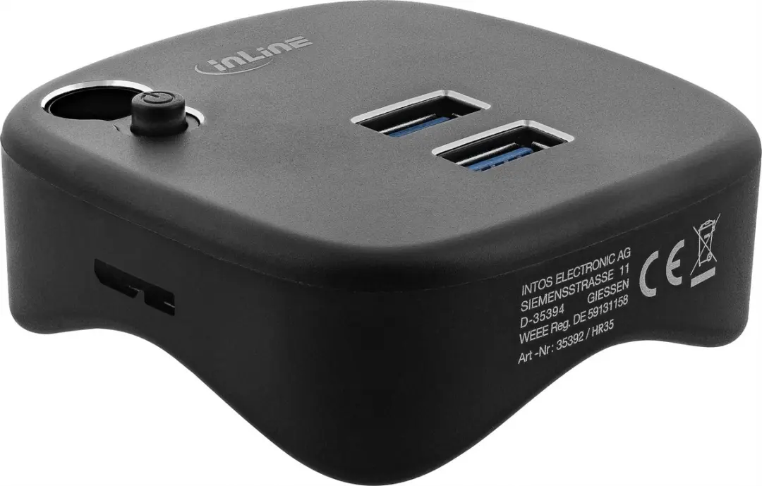 InLine USB-A naar RJ45 + 2x USB-A + SD Adapter 35392 - Zwart
