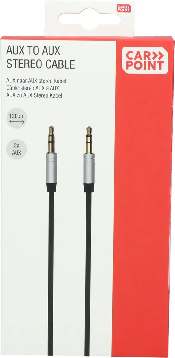 Carpoint AUX naar AUX Stereo Kabel 120cm - Zwart