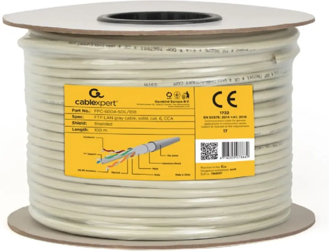 Gembird CAT6 FTP Netwerkkabel 100m - Grijs