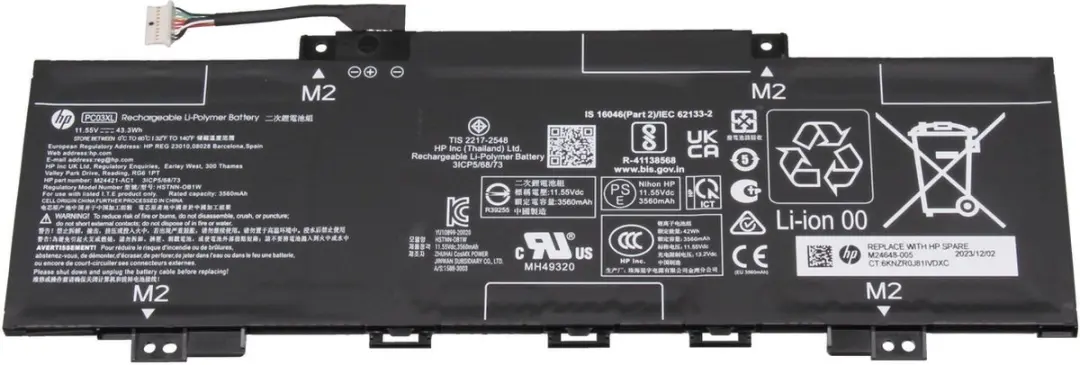 HP PC03XL Batterij