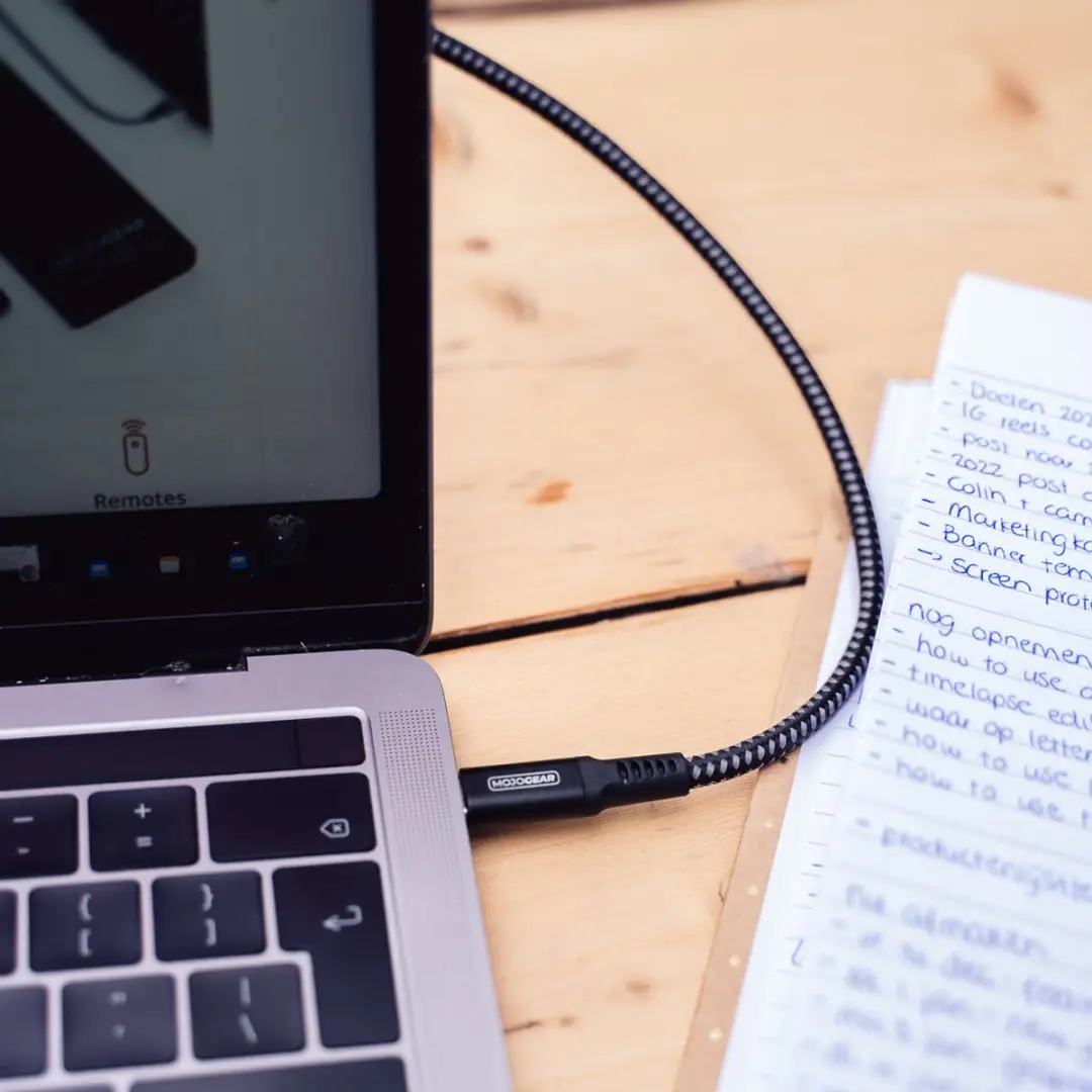 MOJOGEAR USB C naar USB C Kabel 100W - 3m - Zwart/donkergrijs