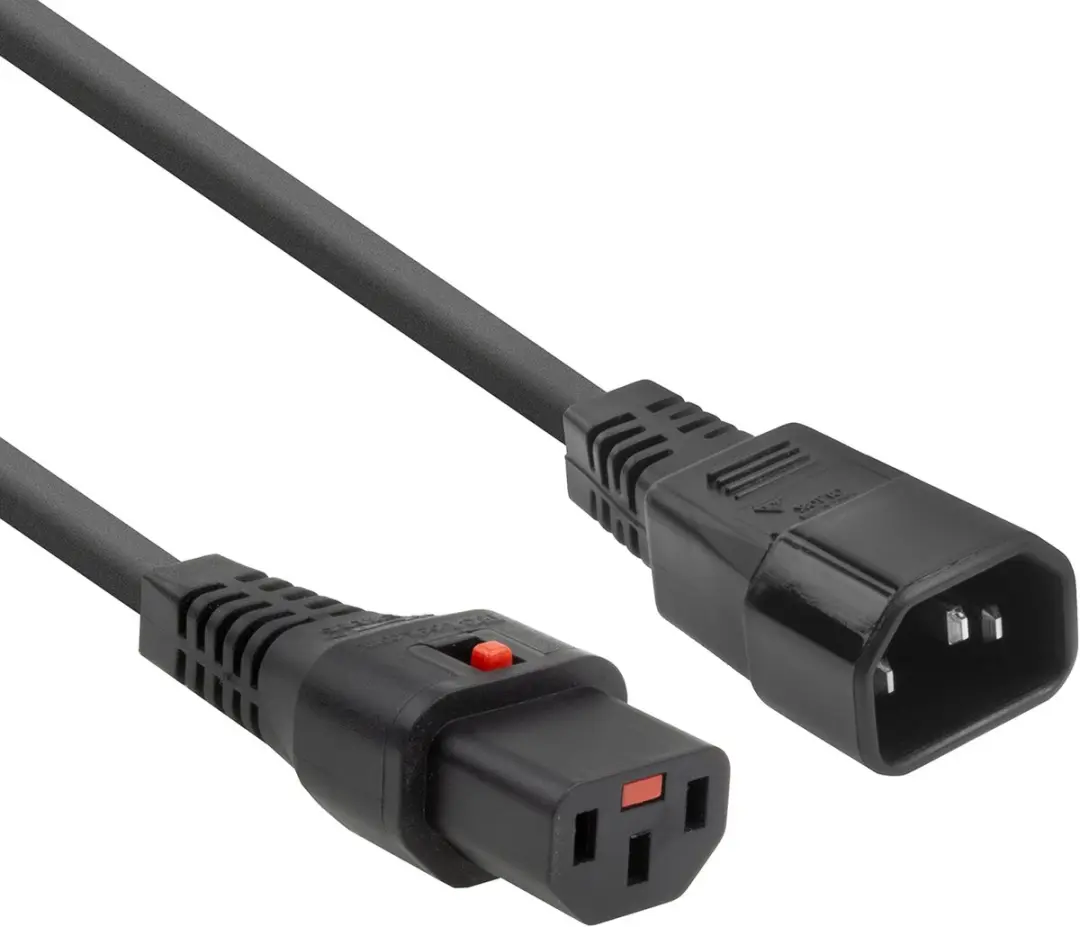 ACT PC1021 AK5034 Netsnoer C13-IEC Lock 2m - Zwart