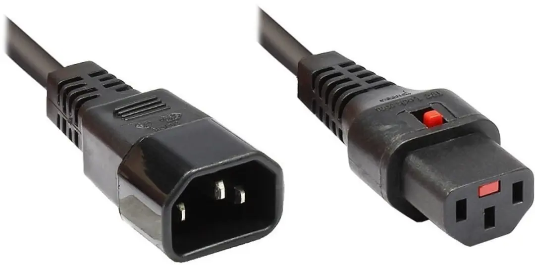 ACT PC1021 AK5034 Netsnoer C13-IEC Lock 2m - Zwart - afbeelding 6 van 6