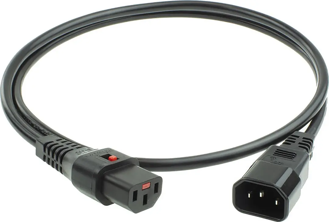 ACT PC1021 AK5034 Netsnoer C13-IEC Lock 2m - Zwart