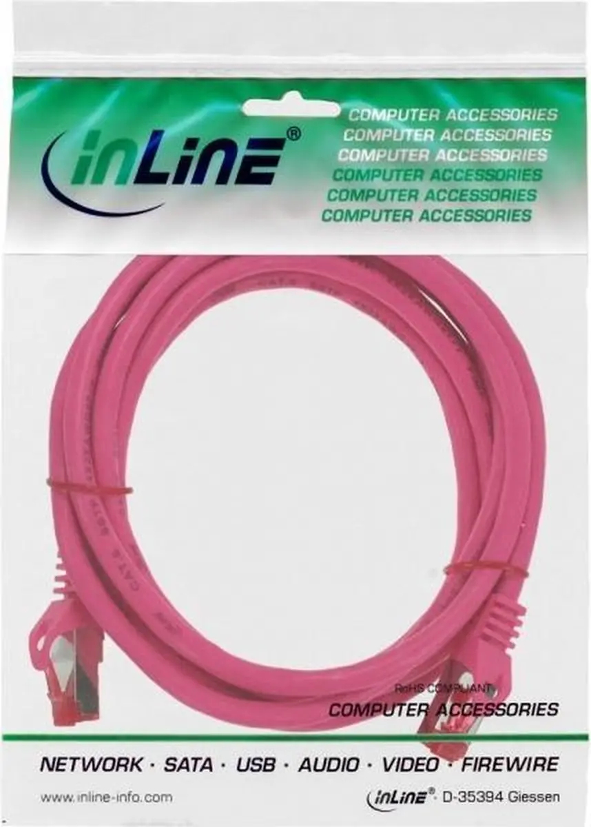 InLine Patchkabel S/FTP Cat.6 Roze 1m