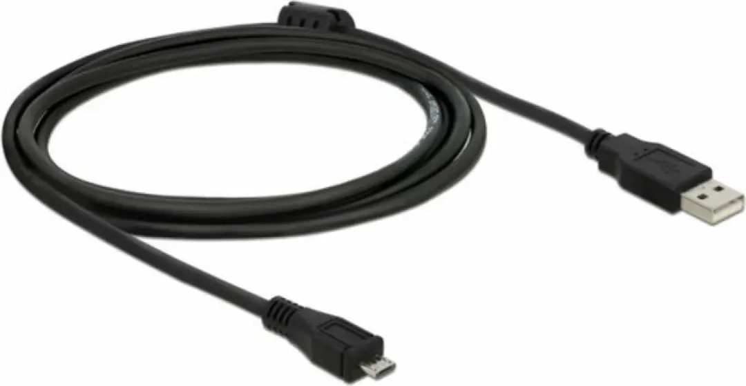 Delock USB 2.0 A Male naar Micro Male Kabel - 2m - Zwart
