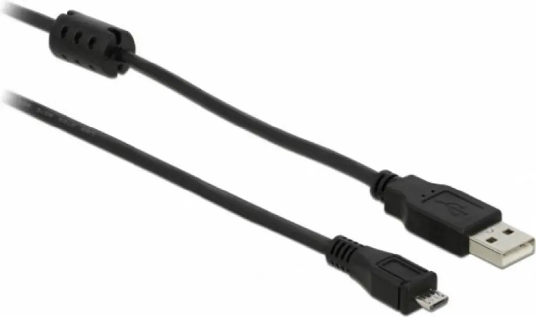 Delock USB 2.0 A Male naar Micro Male Kabel - 2m - Zwart