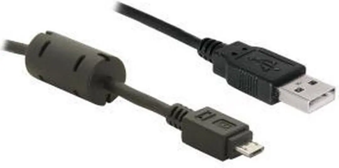 Delock USB 2.0 A Male naar Micro Male Kabel - 2m - Zwart
