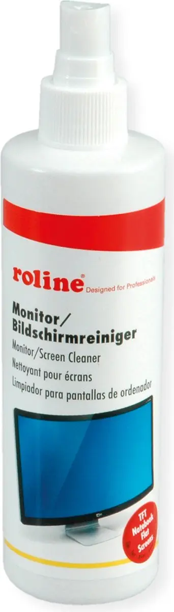 ROLINE beeldschermreiniger TFT inclusief microvezeldoek, 250 ml