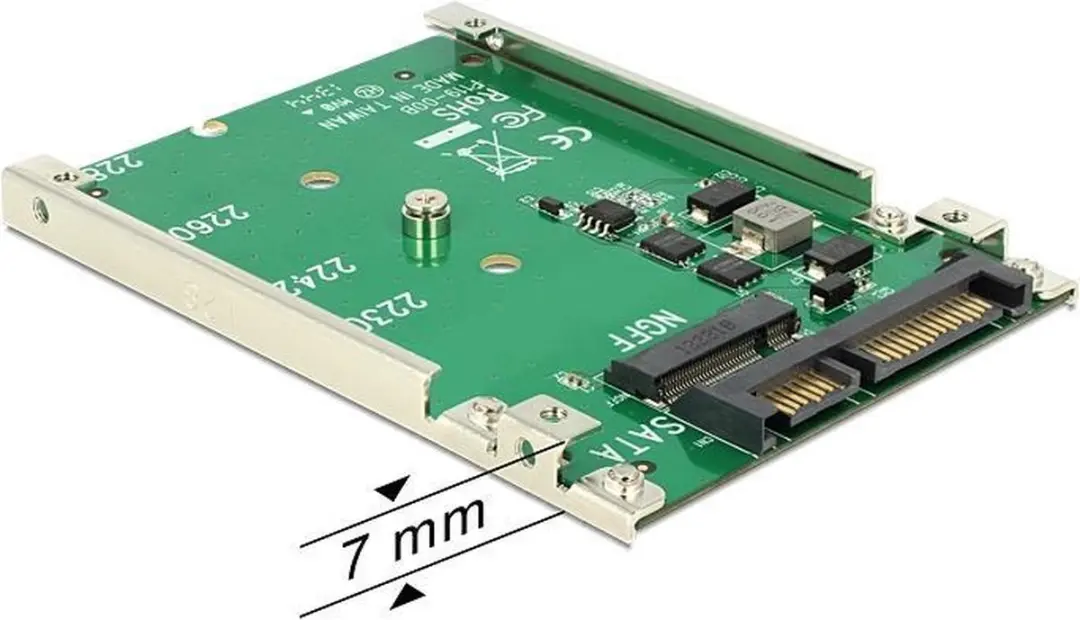 Delock SATA naar M.2 Key B Converter 62544 - Groen